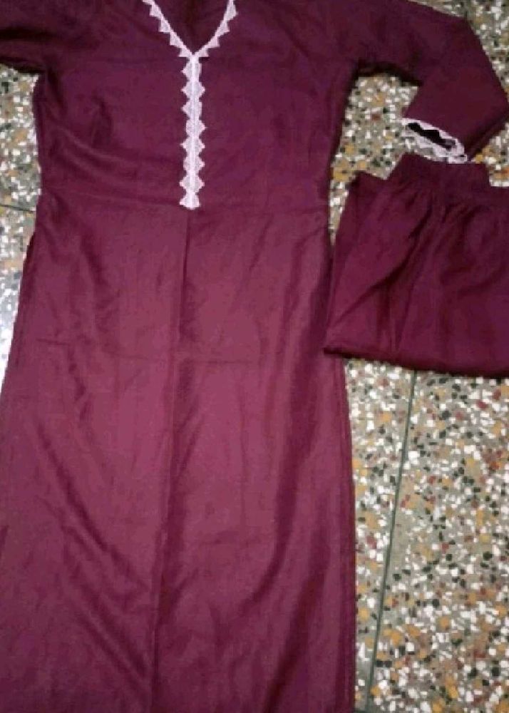 Maroon Kurta Pant Set