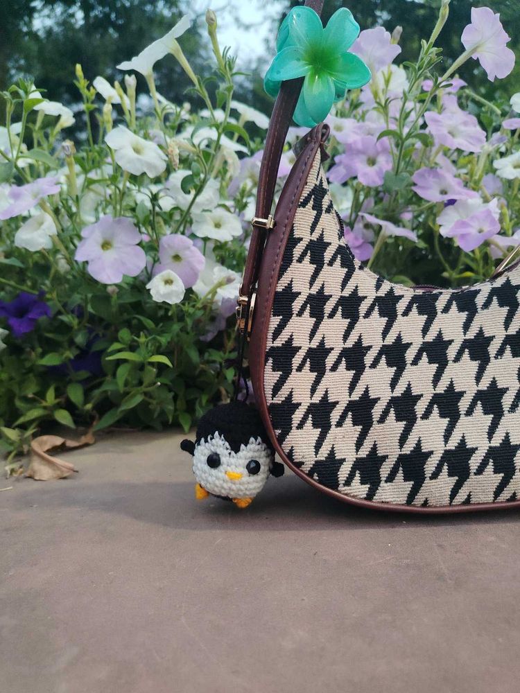 Crochet Penguin Bag Charm
