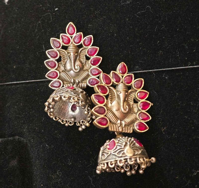 Ganesha Jhumka Earrings From Orissa Tribal