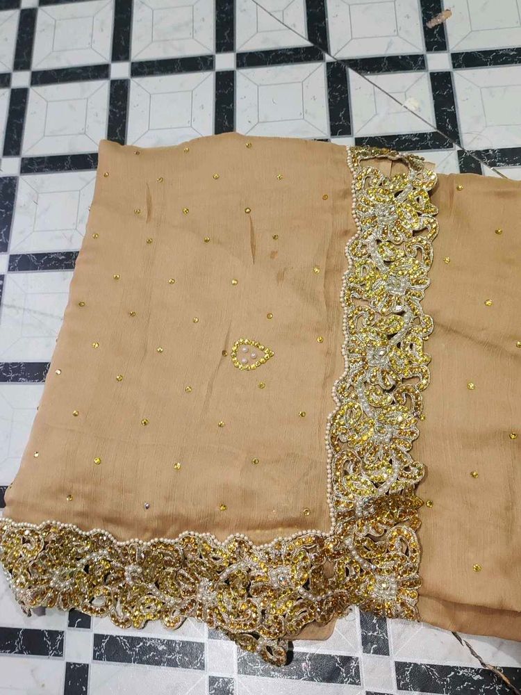 Beautiful Nude Saree Perfect For Weddings Parties