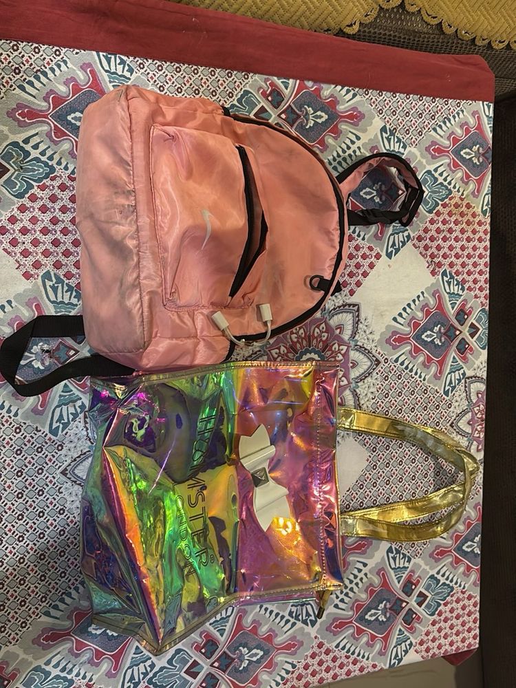 Nike Backpack &amp; Iridescent Tote