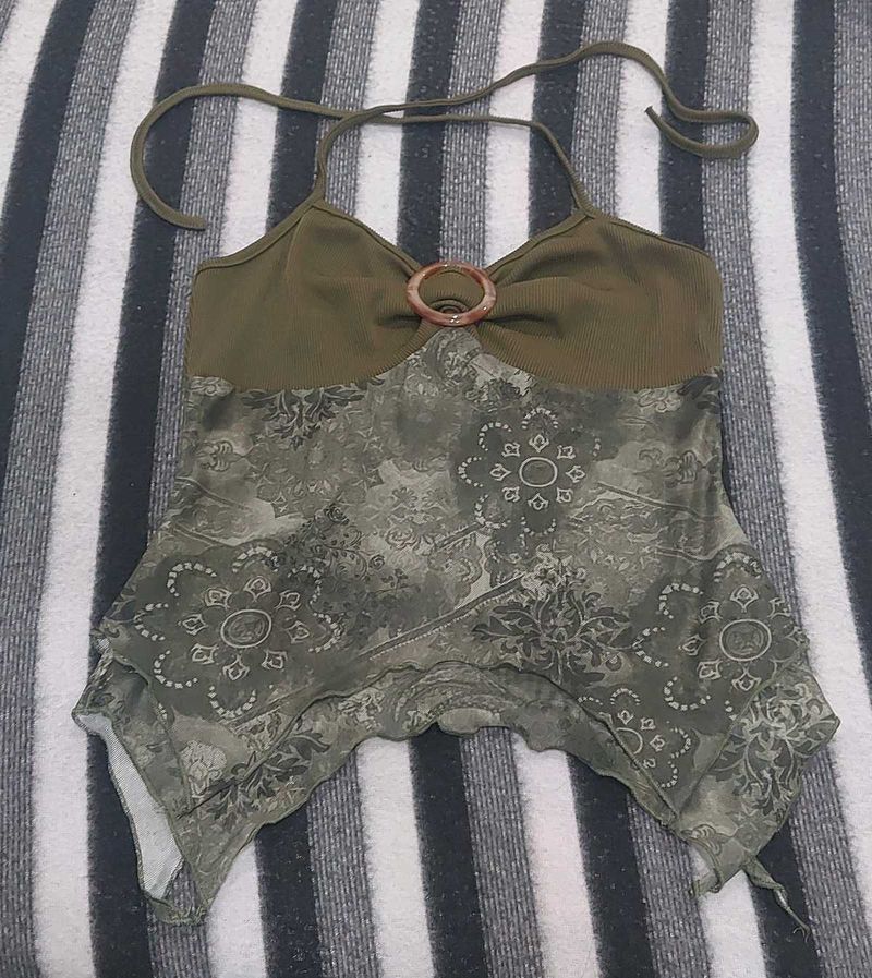 Olive Green Halter Top
