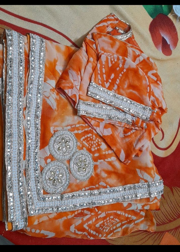 Beautiful Textured Beads Work Saree