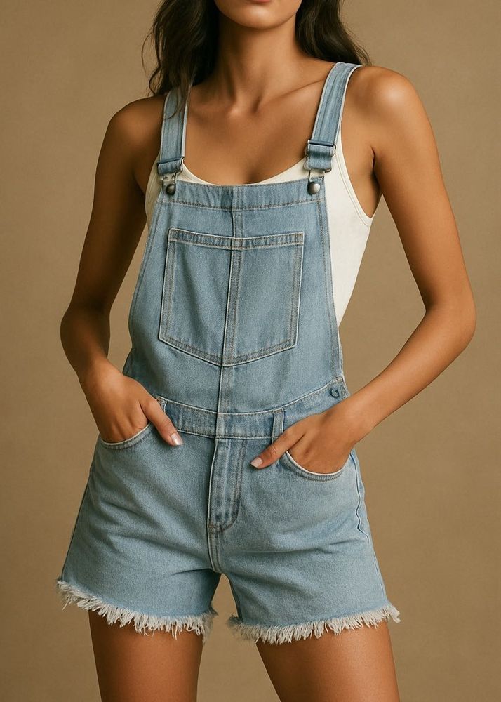 Koovs Denim Overalls/Dungaree❤️‍🔥| Frayed Hem