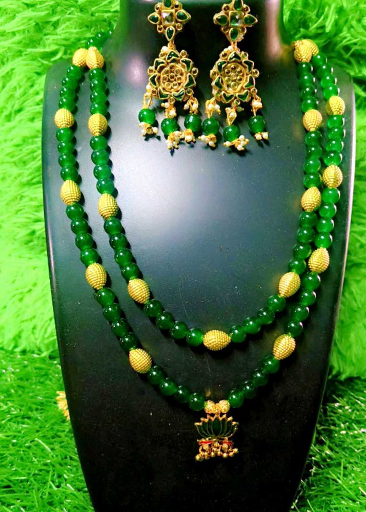 Green &amp; Gold Jewelry Set