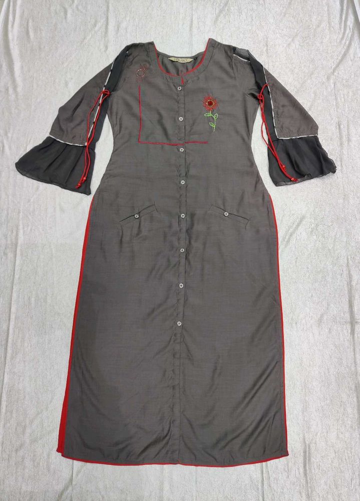 Grey Designer Kurta Set 38 Size.