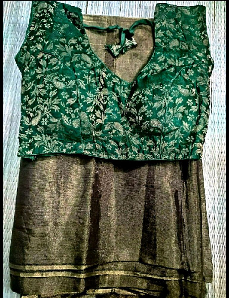 Copper Brown Color Tissue Saree.