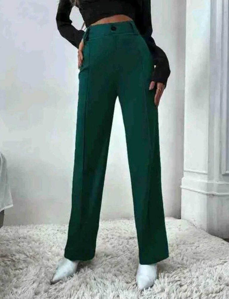 Emerald Green Wide Leg Trousers