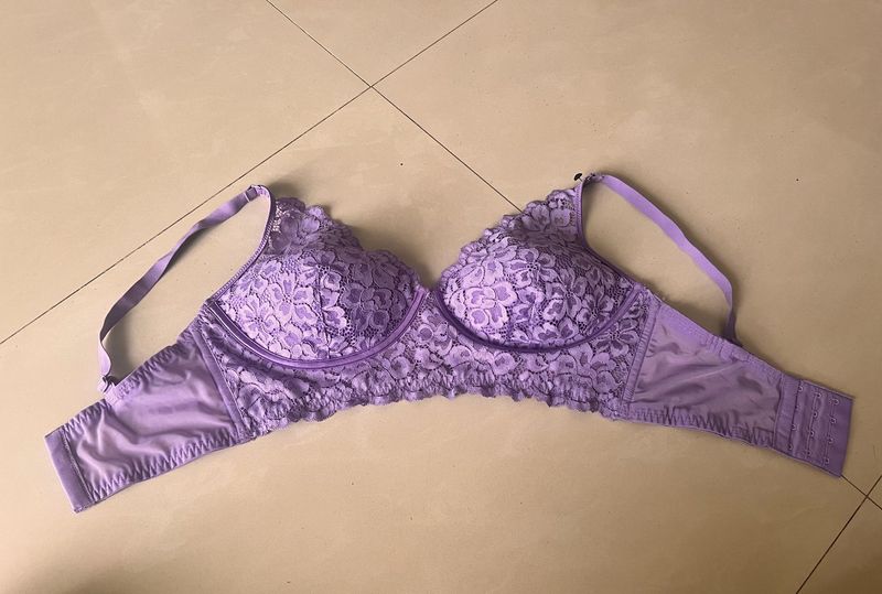 Purple Flower Bra