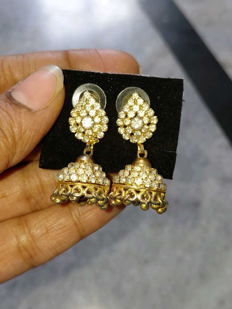 Gold Jhumka Earrings