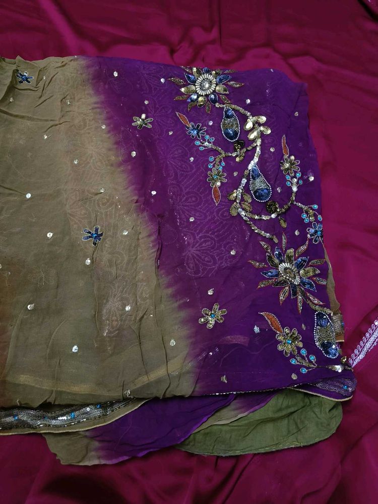 Vintage Lehenga style Saree