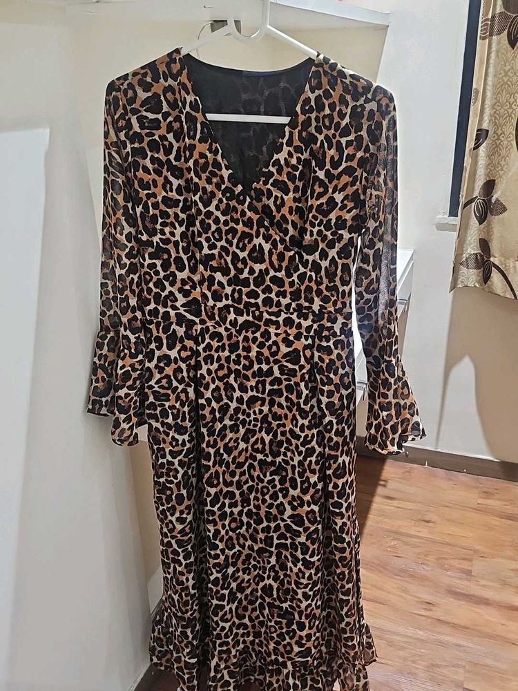 Leopard Print Midi Dress