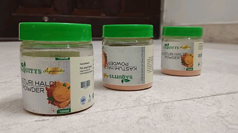 3 Pcs Of Kasturi Haldi Powder (300 Gms)+Free Item
