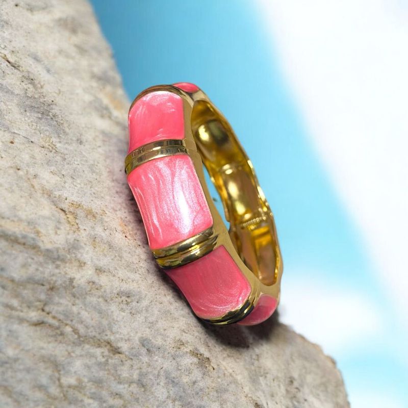 Pink &amp; Gold Bangle Bracelet
