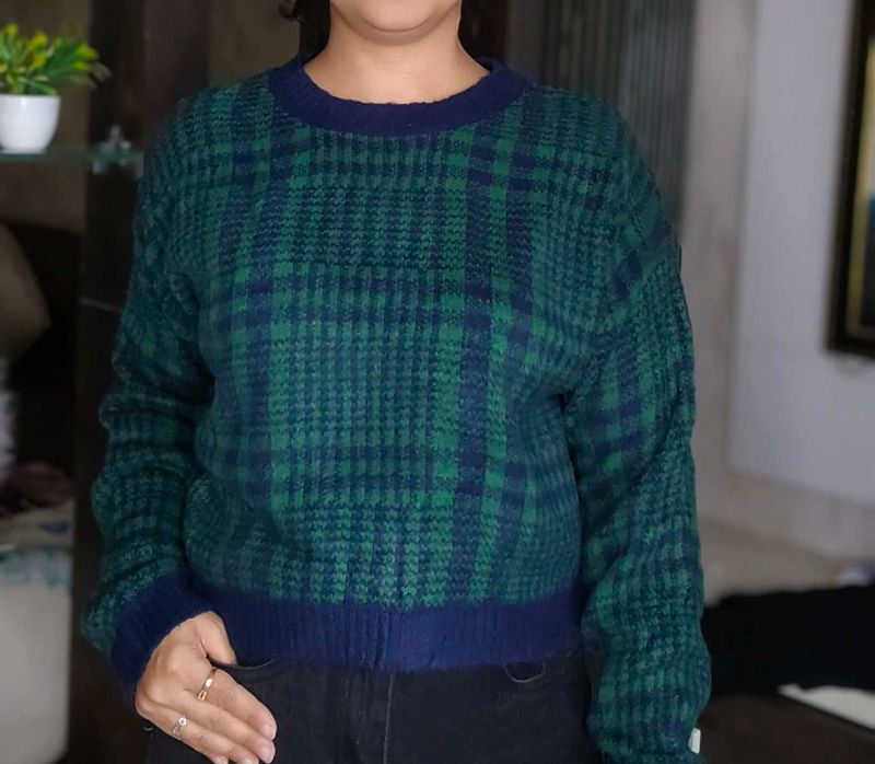 Plaid Knit Sweater