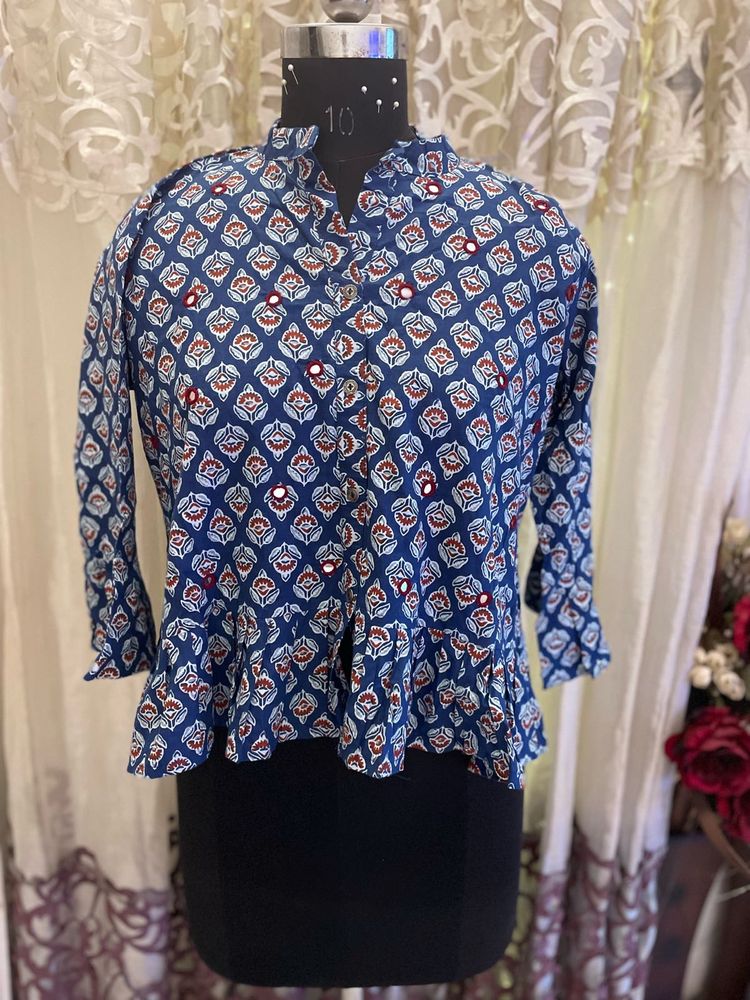 Printed Peplum Top