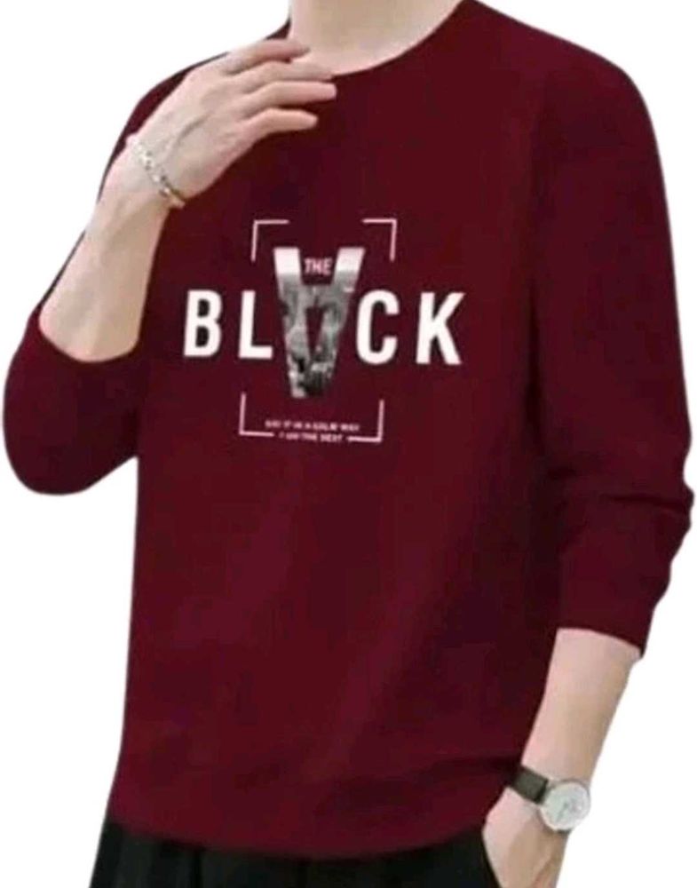 Red Block V Graphic Full Sleeve T-Shirt