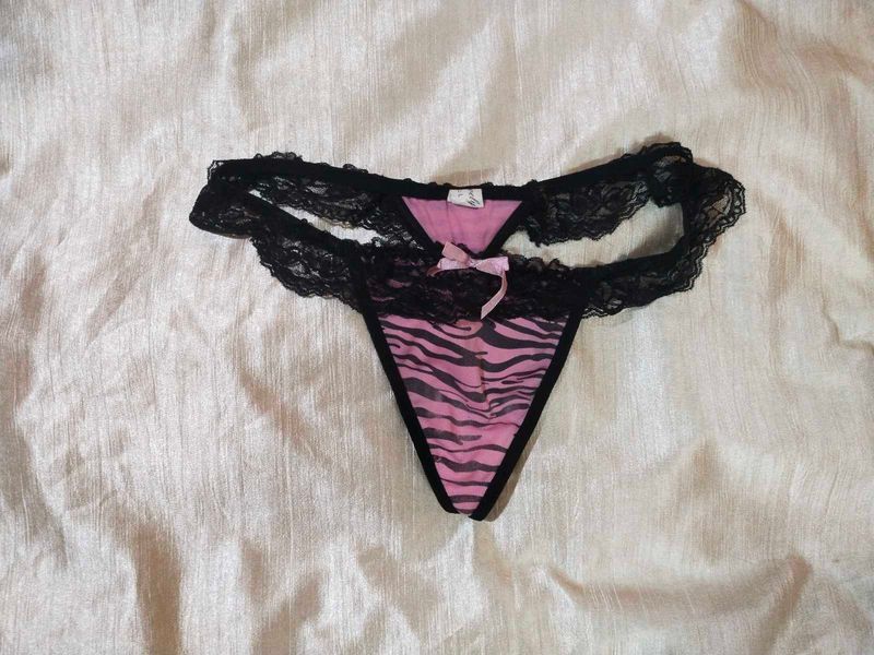 Pink Zebra Print Thong