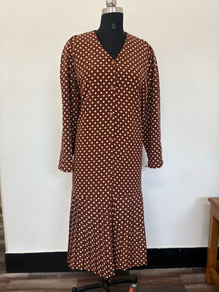 Vintage Polka Dot Midi Dress