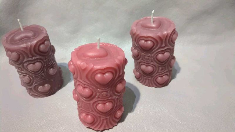 Heart Embossed Candles 1 piece