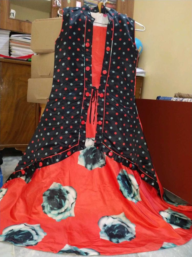 Stylish Polka Dot &amp; Floral Dress