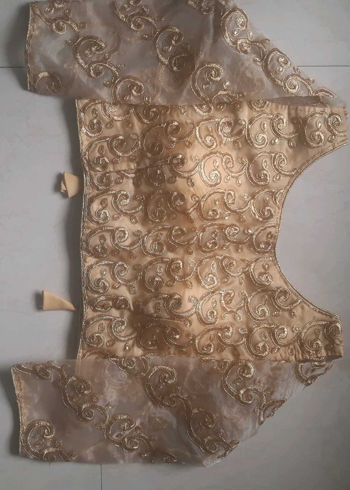 Golden Embroidered and stonework Blouse