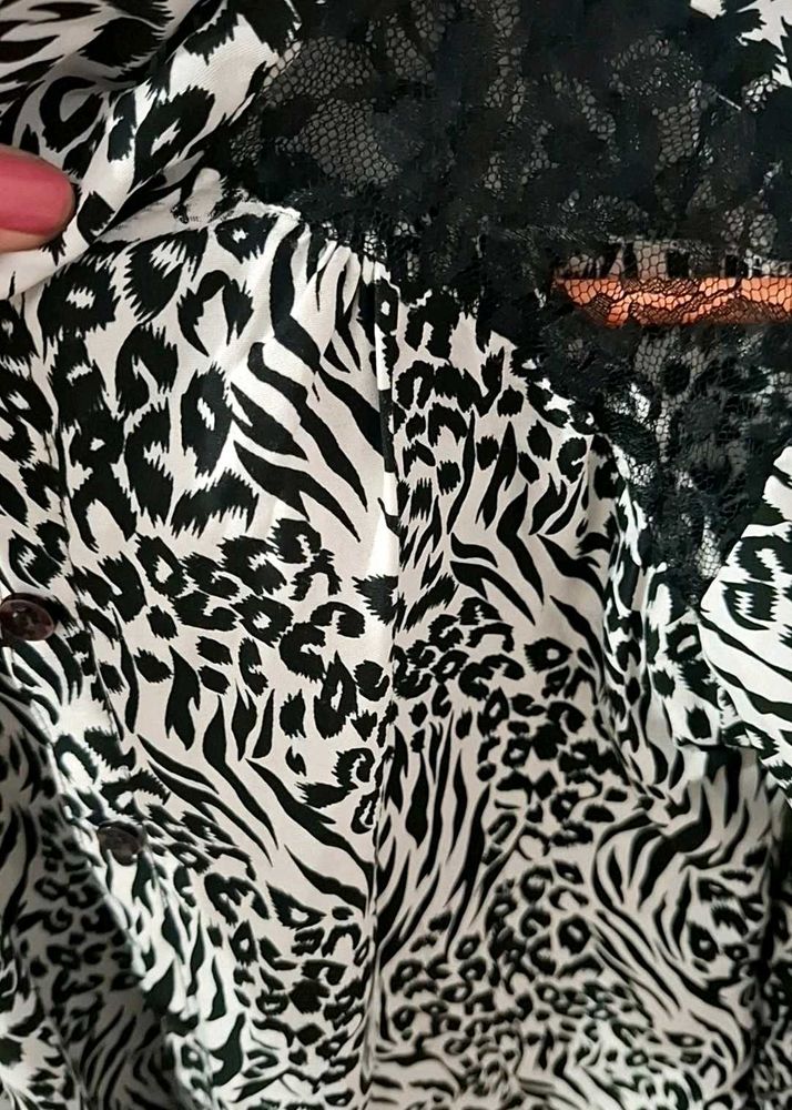 Animal Print Lace Top
