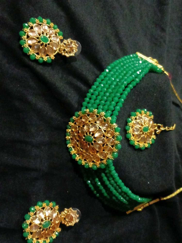 Green &amp; Gold Jewelry Set