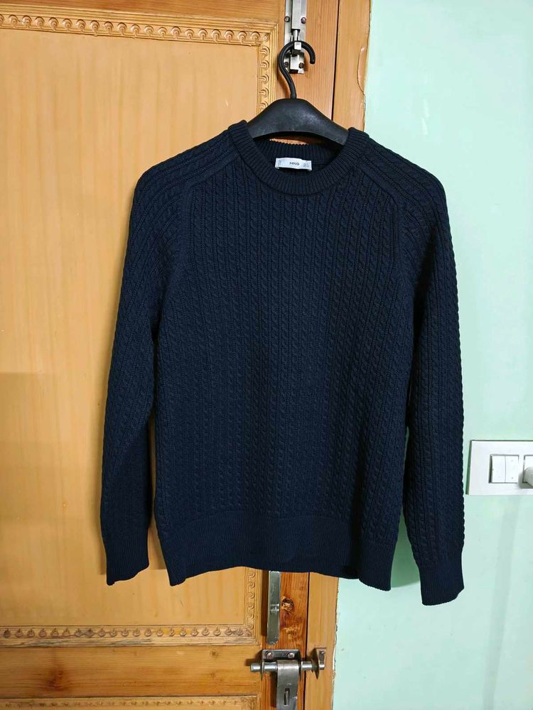 Mango Navy Blue Knit Sweater