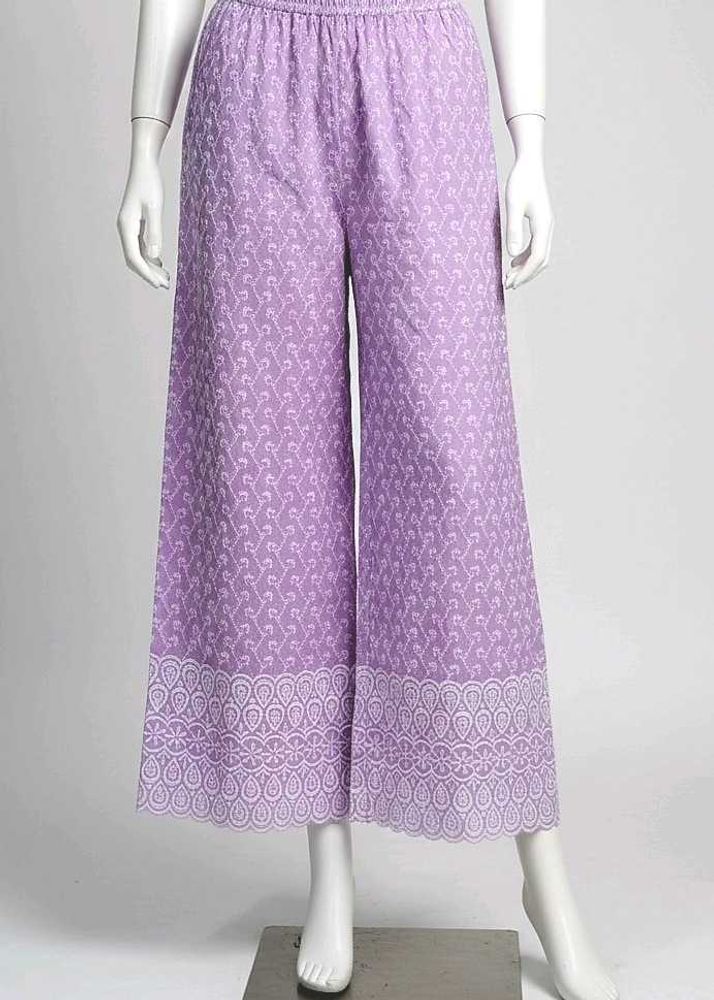 Lavender Eyelet Wide Leg Pants
