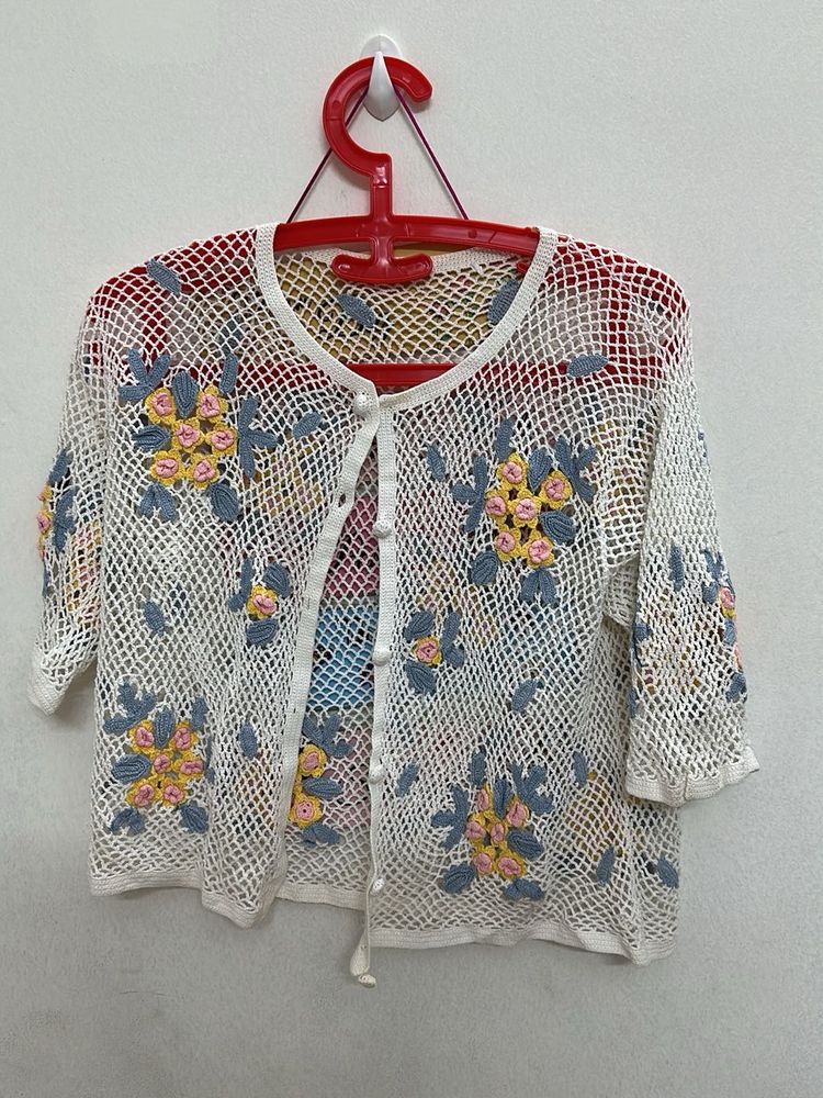 Crochet Floral Cardigan