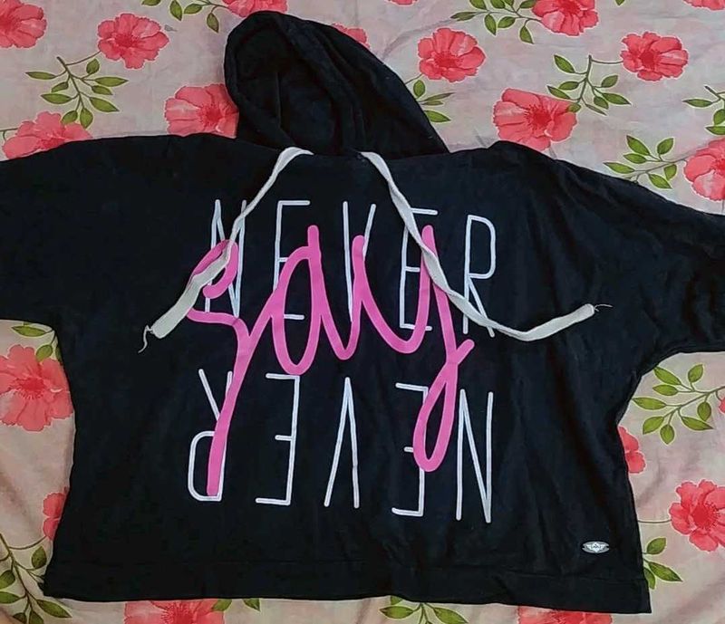 Black Hooded Tshirt