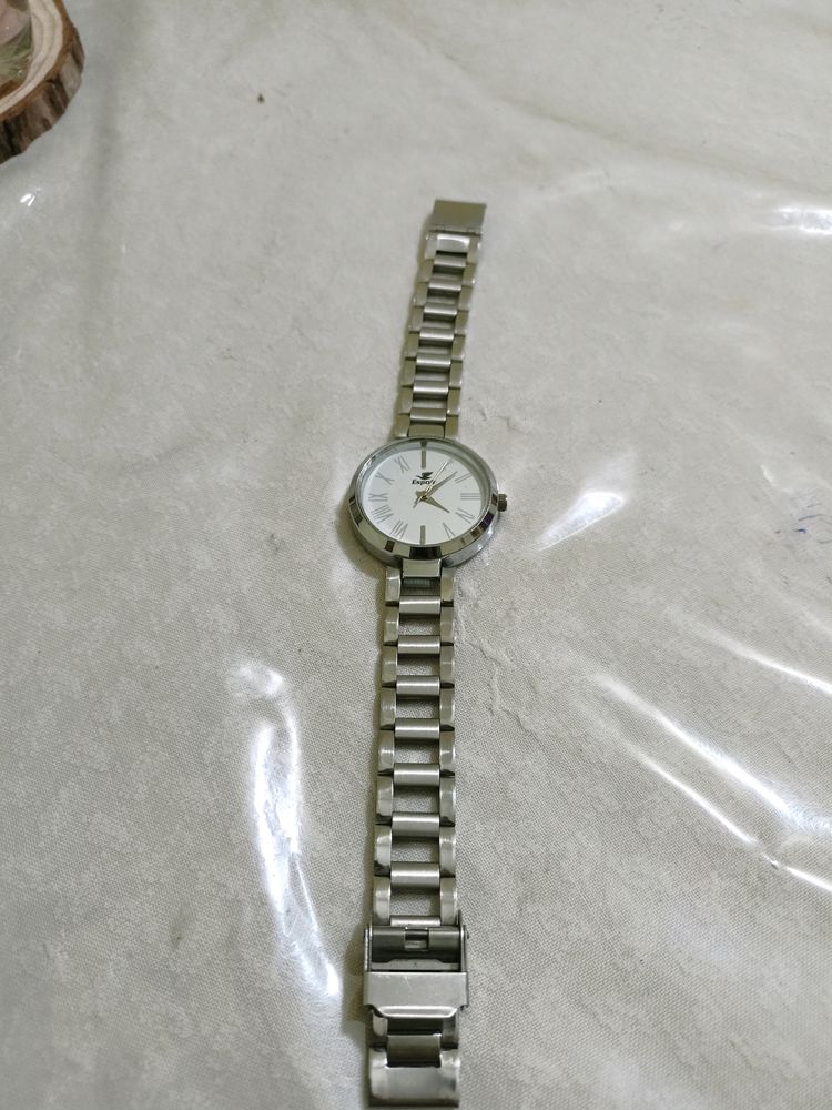Ladies Silver Chain Watch