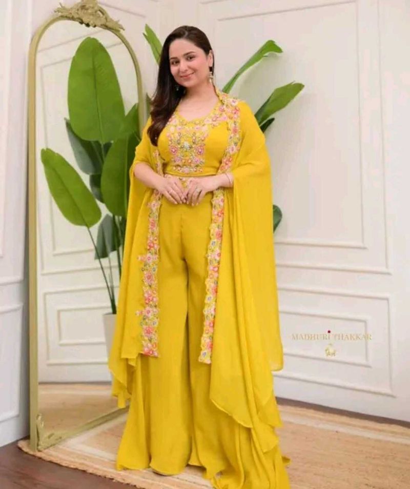 Elegant Yellow Embroidered Co-ord Set