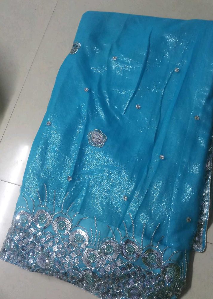 Glittering Net Saree