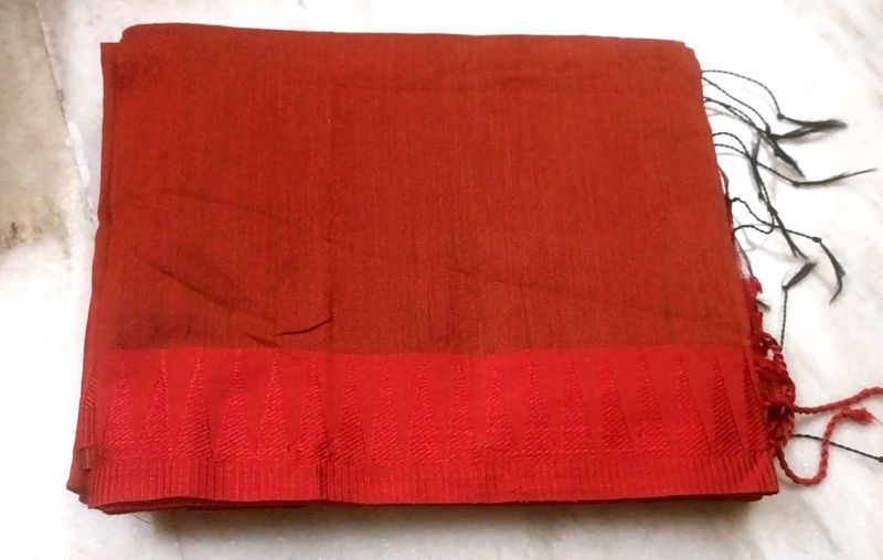 Elegant Red Handloom Saree