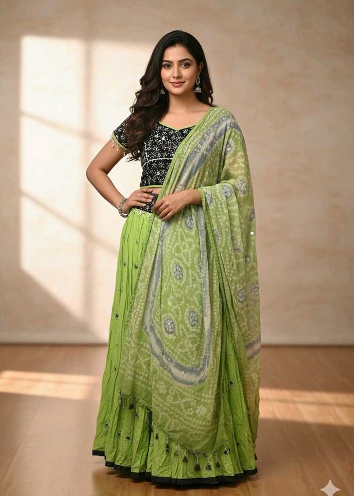 Lime Green Embroidered Lehenga Set SpecialNavarati