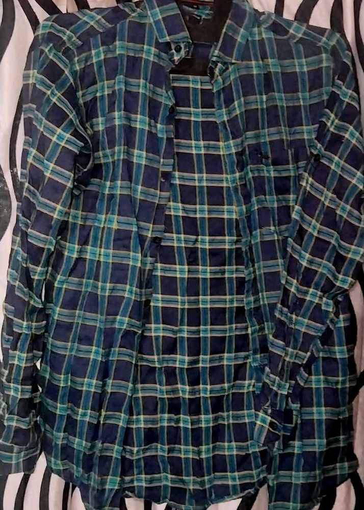 Blue &amp; Green Plaid Shirt