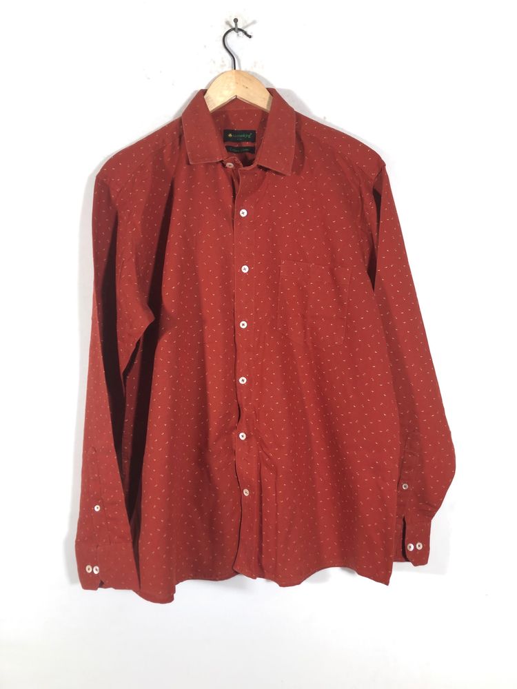 Burnt Orange Printed Shirt(Men’s)