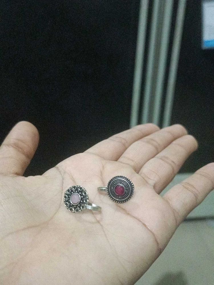 Oxidized Silver nose rings 2