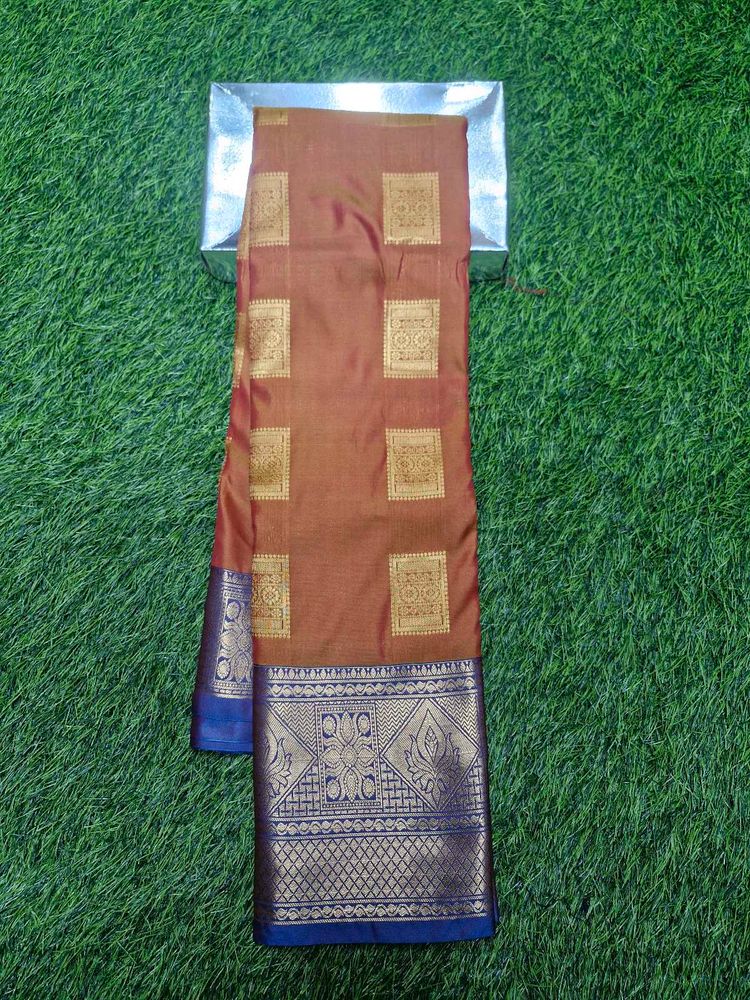 Kanjivaram Brown Silk Saree
