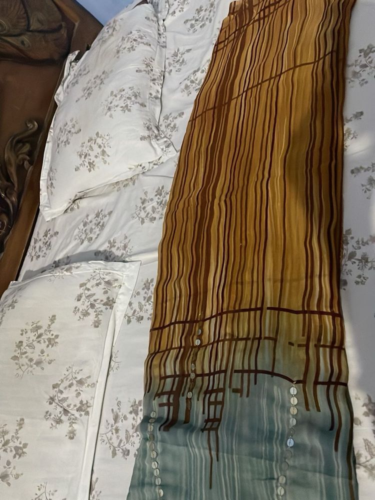 Brown Chiffon saree