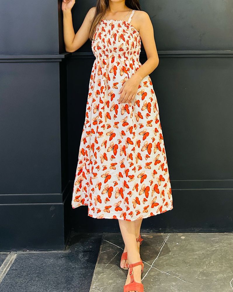 Butterfly Print dress (adjustable Straps)