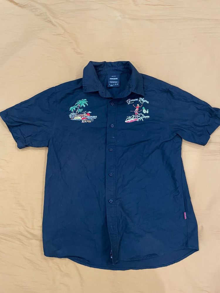 Black Embroidered Shirt (men)