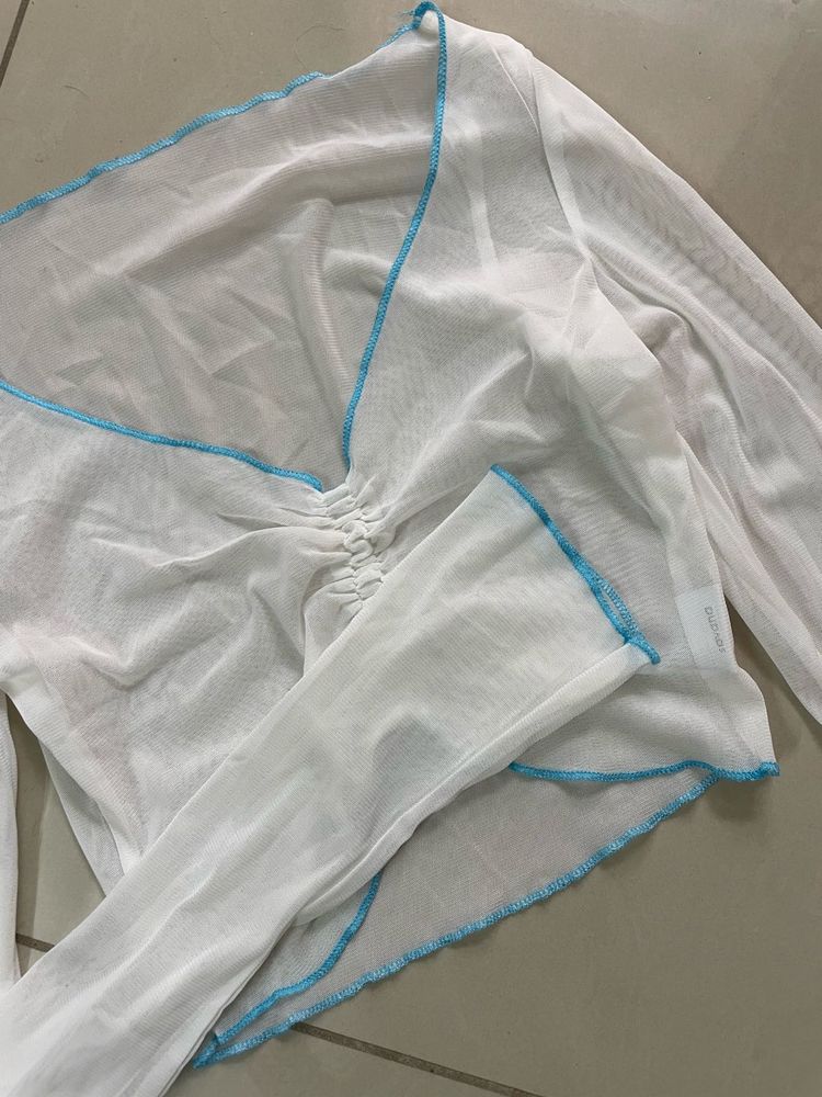 Sheer White Long Sleeve Top