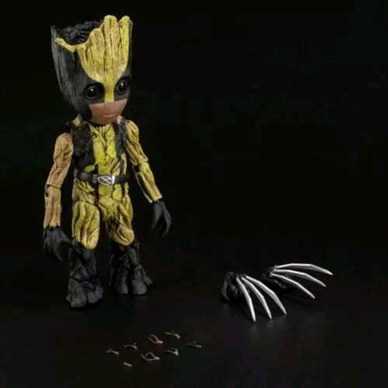 Baby Groot Cos Wolverine Action Figure Claws