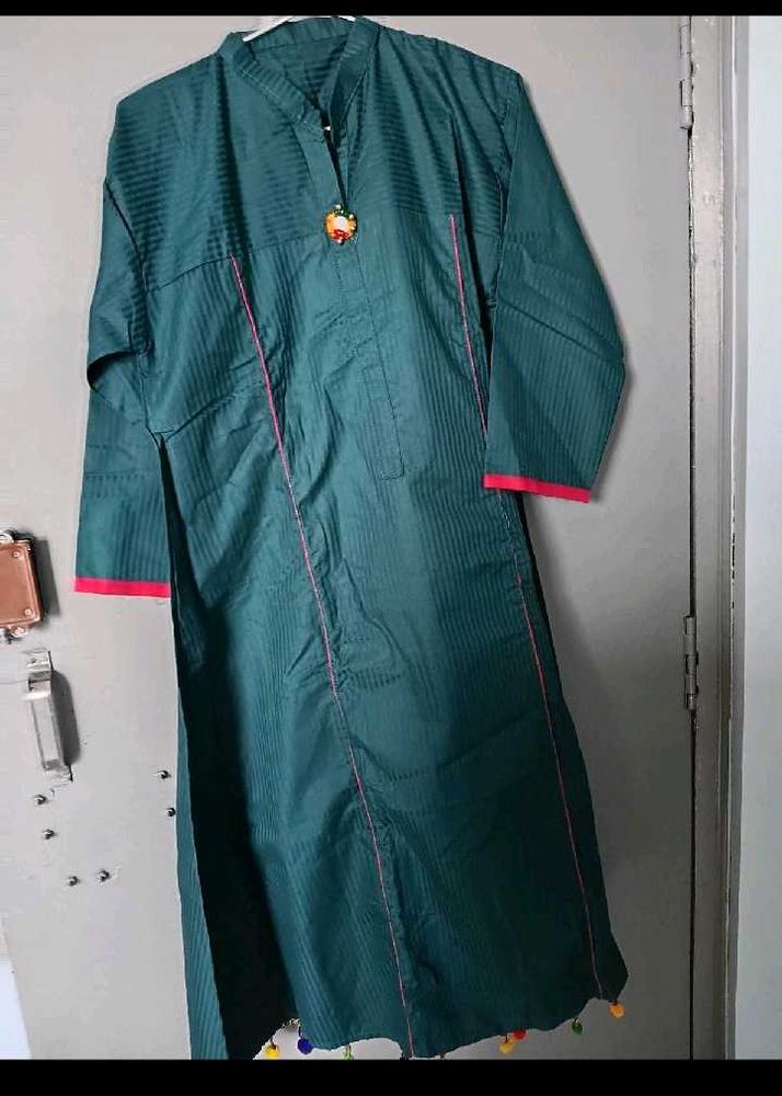 Green Kurta and blue 2 pc
