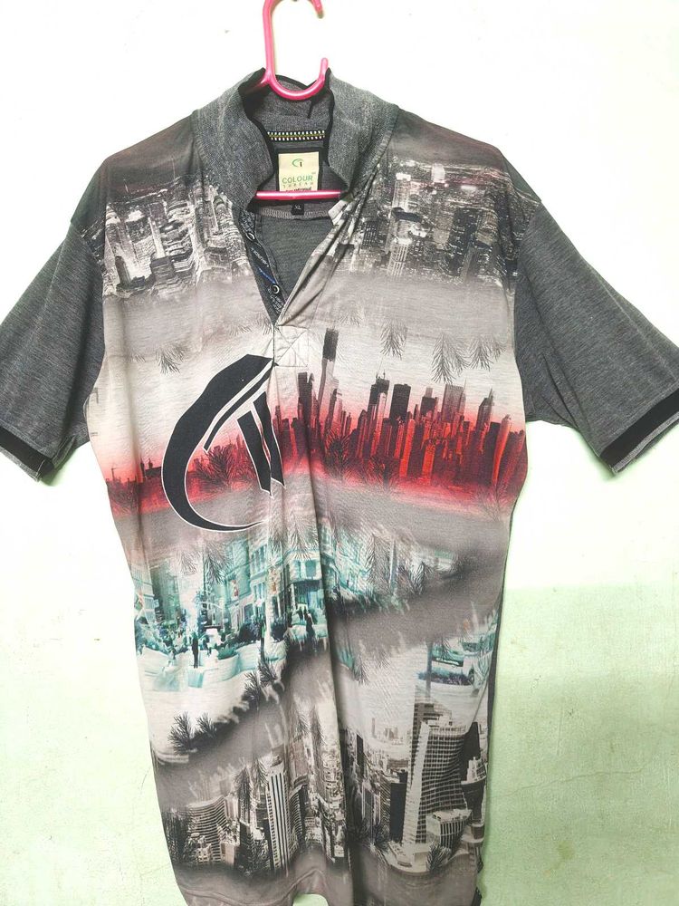Colour League Graphic Print Polo