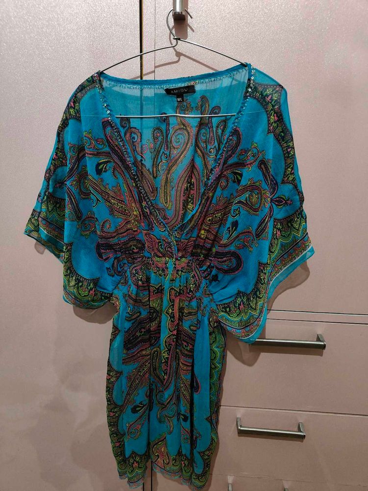 Cinched Waist Sheer Top