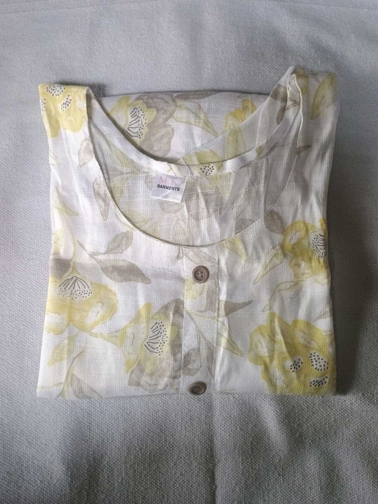 Floral Print Full Length Kurti